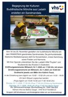 Buddhistische Mönche aus Ladakh erstellen ein Sandmandala 